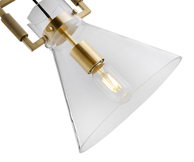 Brass Frame with Clear Glass Shade Single Light Pendant - LV LIGHTING
