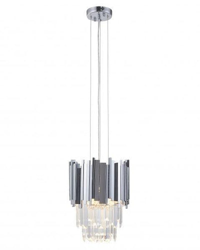 Steel Frame with Clear Crystal Single Pendant - LV LIGHTING