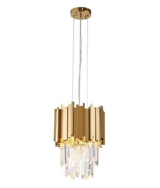 Steel Frame with Clear Crystal Single Pendant - LV LIGHTING