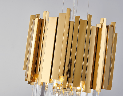 Steel Frame with Clear Crystal Single Pendant - LV LIGHTING