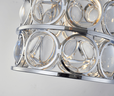 Steel Frame with Clear Magnifying Glass Shade Pendant - LV LIGHTING