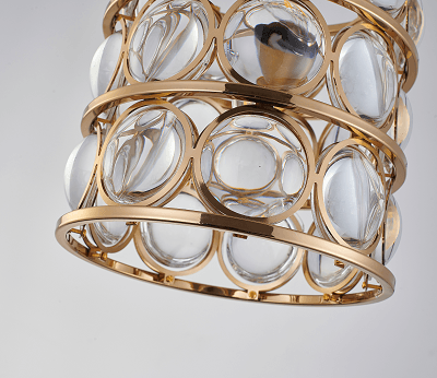 Steel Frame with Clear Magnifying Glass Shade Pendant - LV LIGHTING