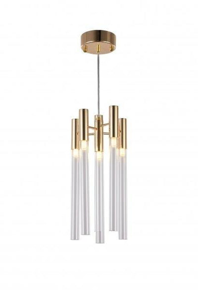 Steel Frame with Clear Glass Tube Single Pendant - LV LIGHTING