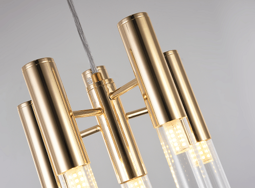 Steel Frame with Clear Glass Tube Single Pendant - LV LIGHTING