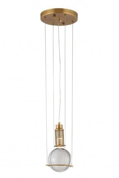 Brass with Clear Glass Globe Single Pendant - LV LIGHTING