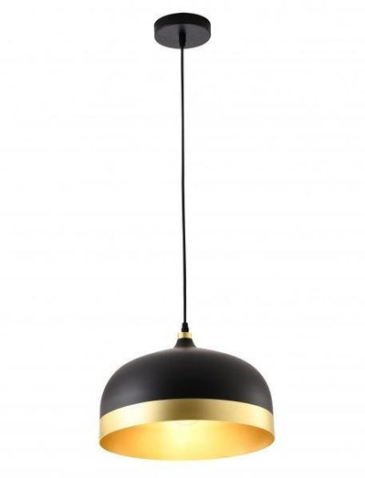 Black with Gold Aluminum Shade Single Pendant - LV LIGHTING