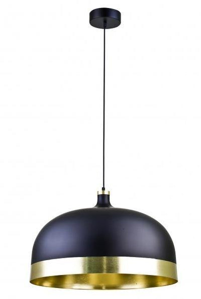 Black with Gold Aluminum Shade Single Pendant - LV LIGHTING