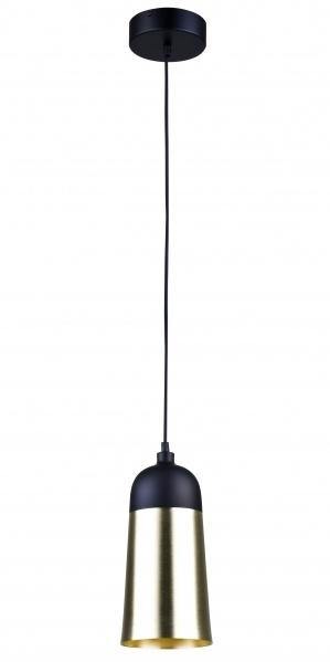 Black with Gold Aluminum Shade Single Light Pendant - LV LIGHTING