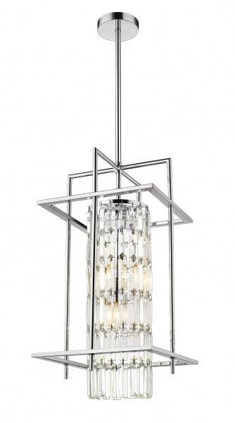 Chrome with Caged Crystal Single Pendant - LV LIGHTING