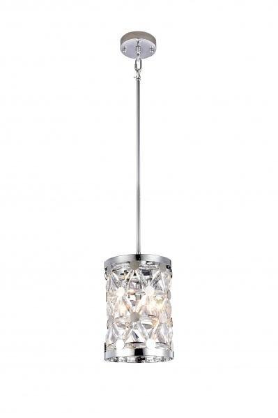 Steel with Blossom Crystal Pendant - LV LIGHTING