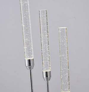 Chrome with Clear Bubble Crystal Rod Table Lamp - LV LIGHTING