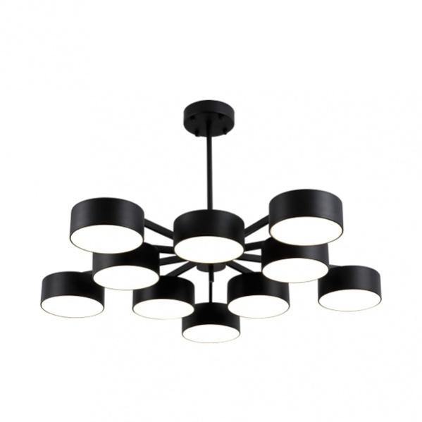 LED Black Frame with Frosted Diffuser Chandelier - LV LIGHTING