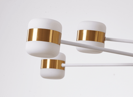 LED White with Gold Trim Chandelier - LV LIGHTING