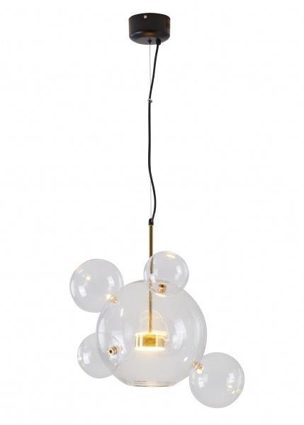 LED Clear Bubble Glass with Gold Trim Chandelier - LV LIGHTING