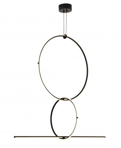 LED Black with Interlocked Ring Chandelier - LV LIGHTING