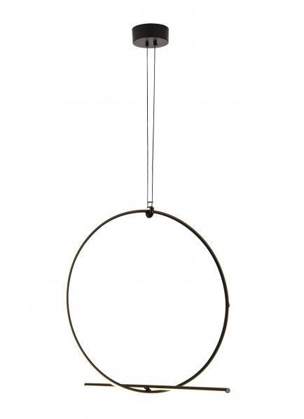 LED Black Ring with Linear Rod Chandelier - LV LIGHTING