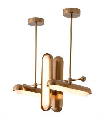 LED Brass with Acrylic Diffuser Chandelier - LV LIGHTING