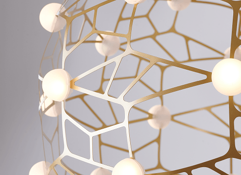 LED Honeycomb Orb with Acrylic Diffuser Chandelier - LV LIGHTING