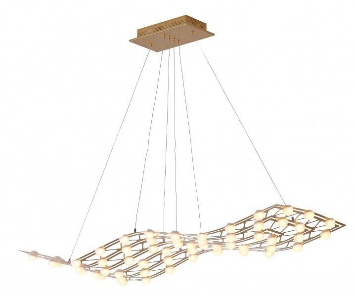 LED Gold Wave Frame with Acrylic Diffuser Chandelier - LV LIGHTING