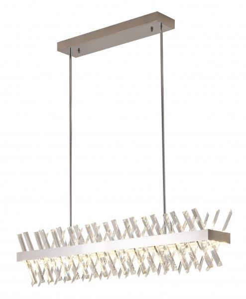 LED Rectangular Frame with Clear Cross Crystal Linear Chandelier - LV LIGHTING
