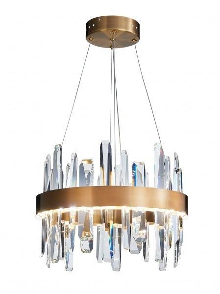 LED Gold with Clear Crystal Round Chandelier - LV LIGHTING