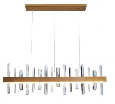 LED Gold with Crystal Linear Pendant - LV LIGHTING