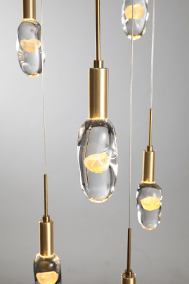LED Gold with Clear Glass Orb Pendant - LV LIGHTING