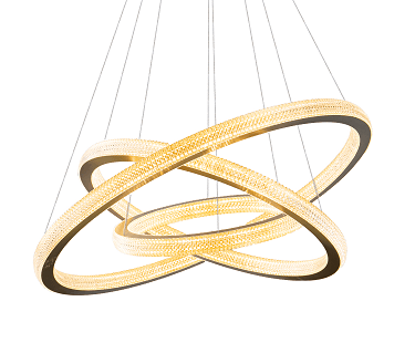 LED Gold with Acrylic Diffuser Chandelier - LV LIGHTING