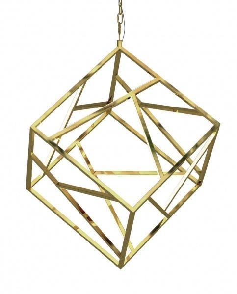 LED Gold with Acrylic Diffuser Caged Chandelier - LV LIGHTING