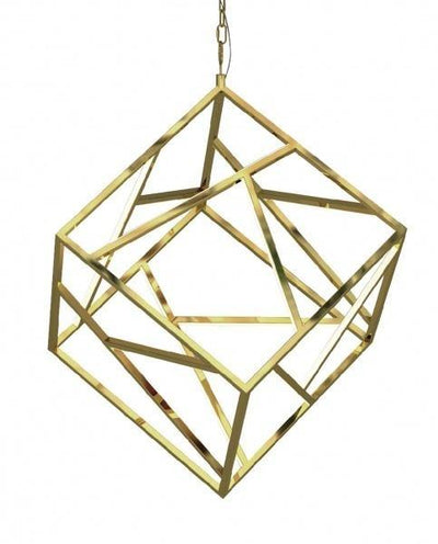 LED Gold with Acrylic Diffuser Caged Chandelier - LV LIGHTING