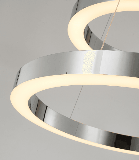 LED Steel Double Ring Chandelier - LV LIGHTING