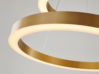 LED Steel Double Ring Chandelier - LV LIGHTING