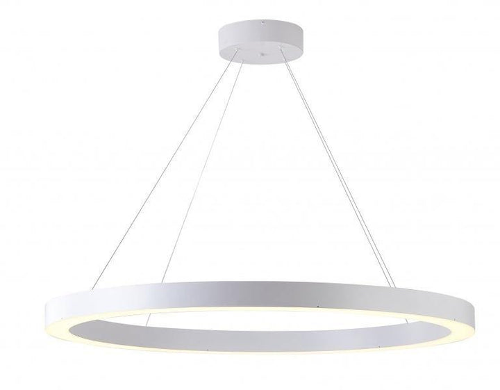 LED Single Ring with White Acrylic Diffuser Chandelier - LV LIGHTING