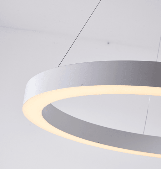 LED Single Ring with White Acrylic Diffuser Chandelier - LV LIGHTING