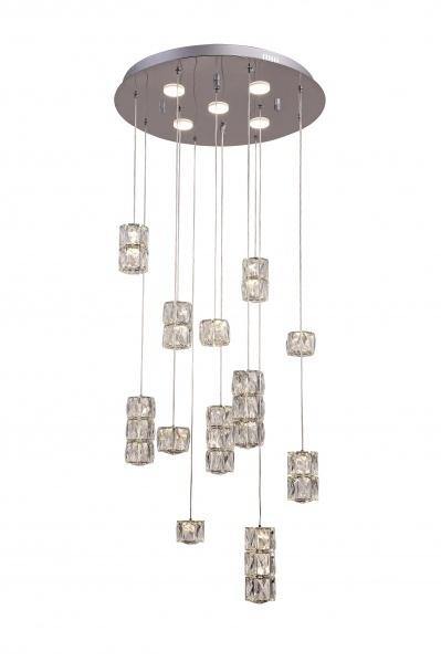 LED Chrome with Clear Crystal Pendant - LV LIGHTING