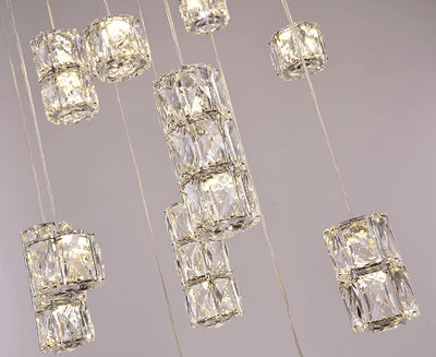 LED Chrome with Clear Crystal Pendant - LV LIGHTING