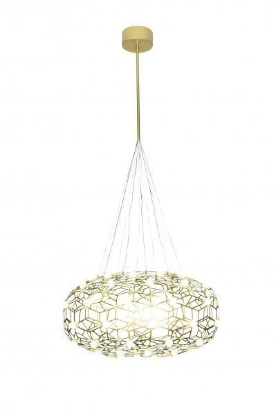 LED Gold Honey Comb with White Acrylic Diffuser Chandelier - LV LIGHTING