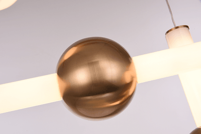LED Gold Metal Frame with White Glass Linear Pendant - LV LIGHTING