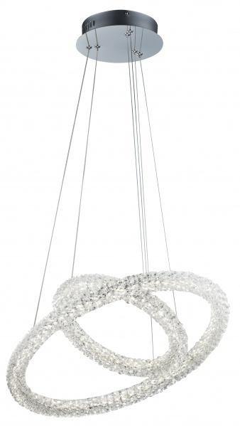 LED Chrome with Double Crystal Ring Chandelier - LV LIGHTING