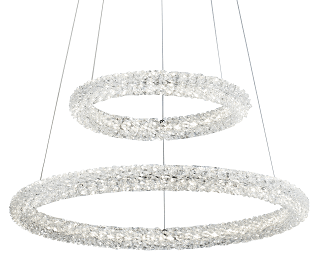 LED Chrome with Double Crystal Ring Chandelier - LV LIGHTING