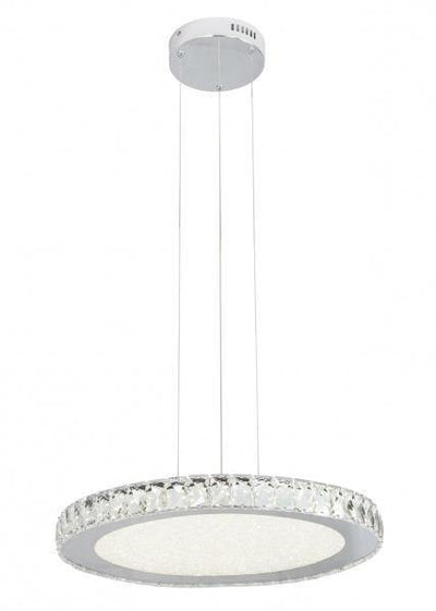 LED Chrome with Crystal Round Chandelier - LV LIGHTING