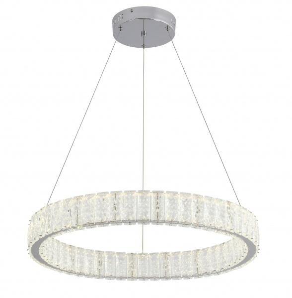 LED Chrome with Spotted Crystal Ring Chandelier - LV LIGHTING