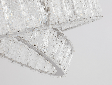 LED Chrome with Spotted Crystal Ring Chandelier - LV LIGHTING