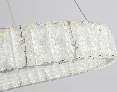 LED Chrome with Spotted Crystal Ring Chandelier - LV LIGHTING