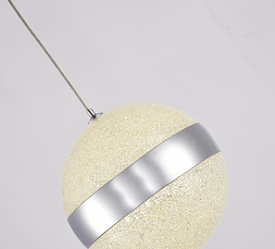 LED Chrome with Clear Beaded Crystal Globe Pendant - LV LIGHTING