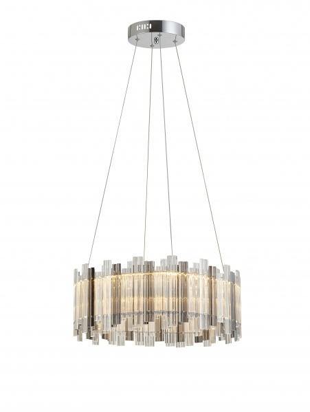LED Chrome with Smoke Glass Chandelier - LV LIGHTING