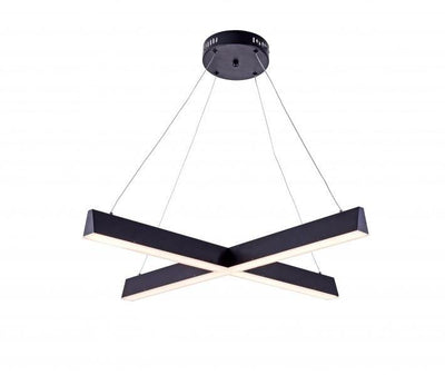 LED Black with Frosted Acrylic Diffuser Cross Chandelier - LV LIGHTING