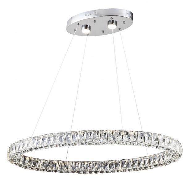 LED Chrome with Crystal Oval Ring Chandelier - LV LIGHTING
