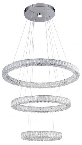 LED Chrome with Crystal Ring Chandelier - LV LIGHTING