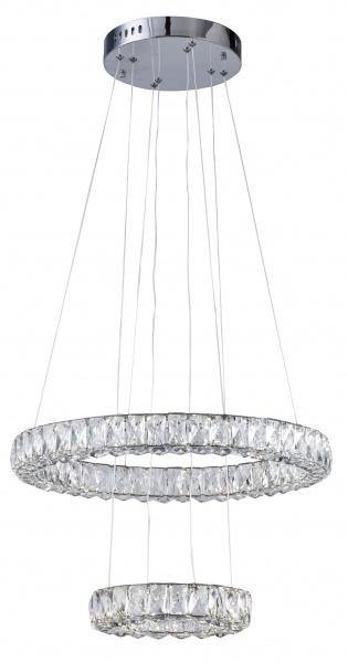 LED Chrome with Crystal Ring Chandelier - LV LIGHTING